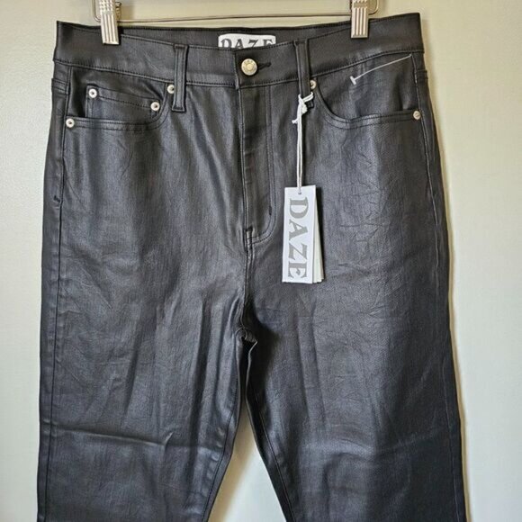 NWT DAZE DENIM DAILY DRIVER IN COATED ASPHALT BLACK PANTS STRETCHY SIZE 31 - Picture 3 of 15